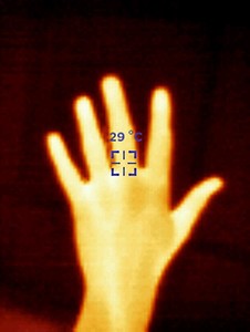 Obraz termiczny ręki
