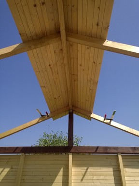 montaż dachu domku ogrodowego